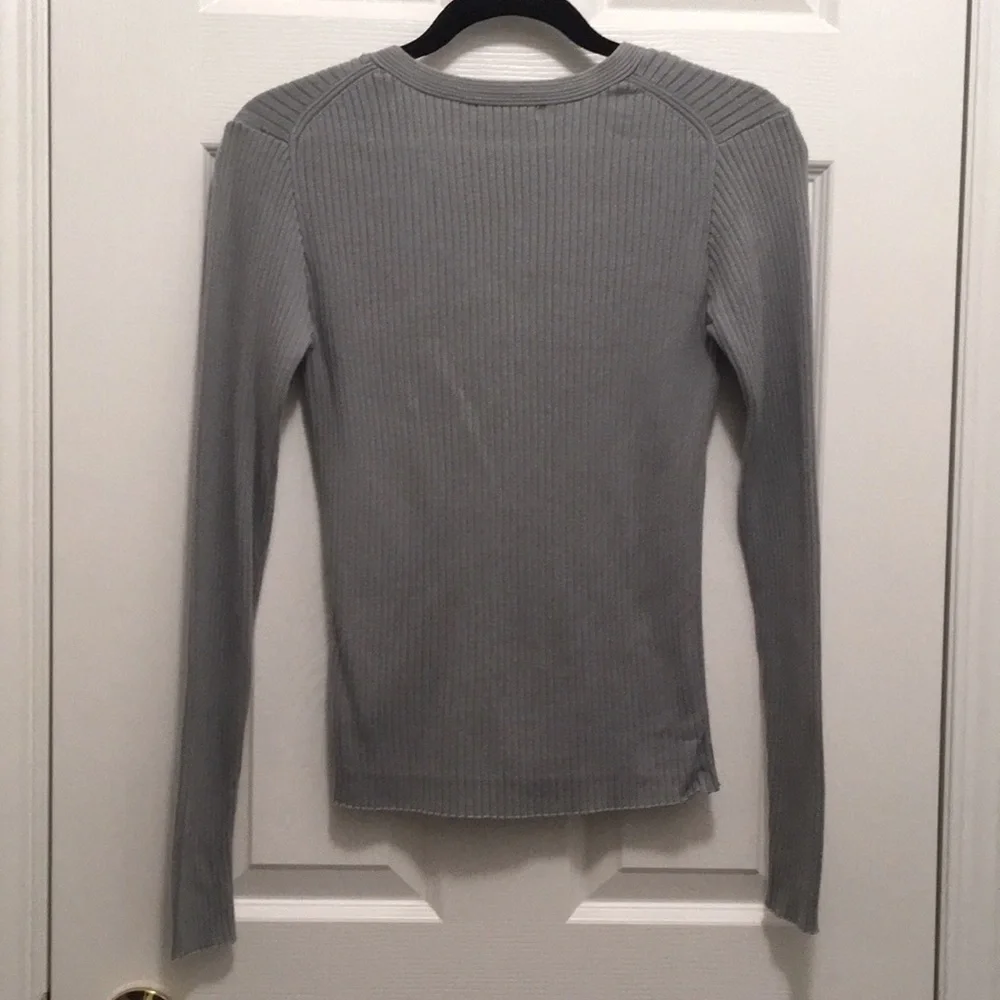 Grey Ribbed Cardigan - Picture 2 of 3